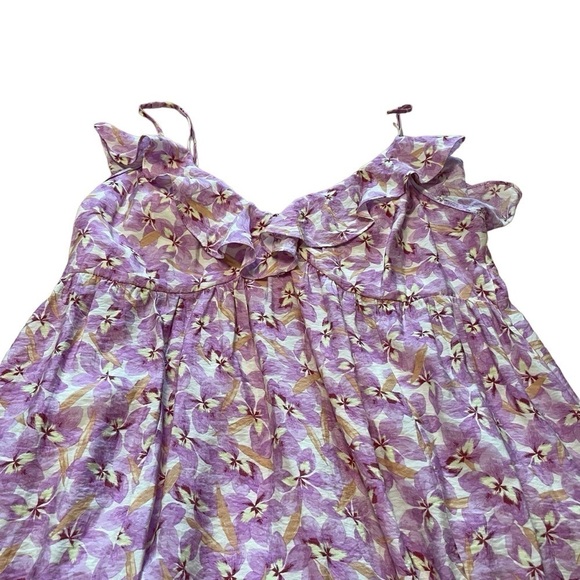 H&M Floral Sleeveless V-Neck Ruffled Dress - Size Large- Calf Length - Picture 11 of 12